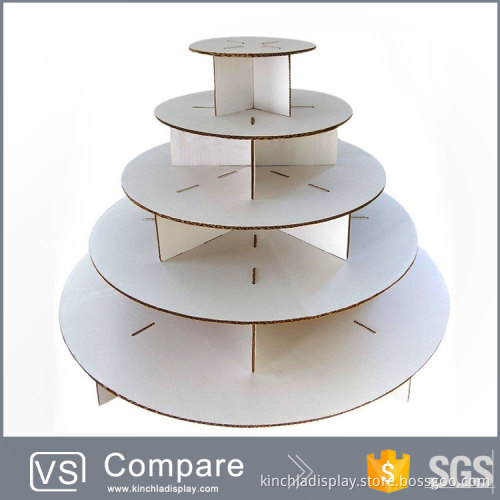 5 Tiers Eco-friendly Safe Temporary Cardboard Cupcake Display Stand
